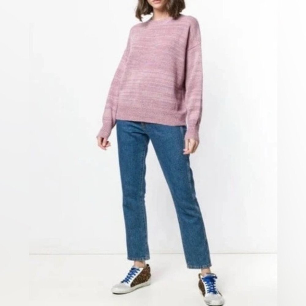 Isabel Marant Gatliny Alpaca Wool Linen Knit Sweater Pink Mauve Size 38 S/M